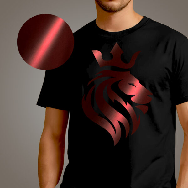 Lion Of Judah: Ultra Flex Red Foil Design on 100% Cotton T-shirt