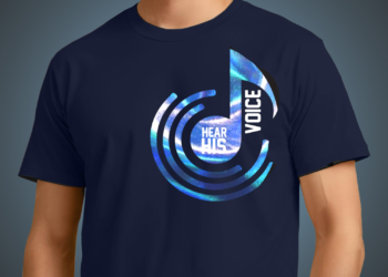 Praise the Lord #2: Striking Holographic Design on Navy Blue 100% Cotton