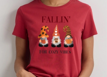 Fallin’ for Cozy Vibes – Customizable Velvety Fall T-Shirt | DTF Print on Soft Cotton | Perfect Autumn Tee